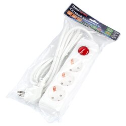 S-GCU3-2B WHITE Удлинитель серии Ultra, шнур 2м., 3 гнезда, 16A, с-з, Белый, TM Uniel