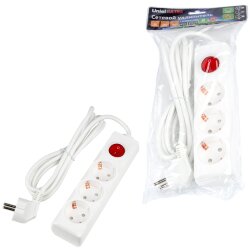 S-GCU3-2B WHITE Удлинитель серии Ultra, шнур 2м., 3 гнезда, 16A, с-з, Белый, TM Uniel