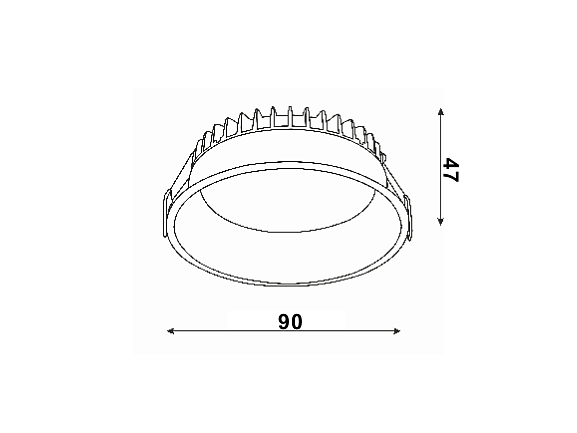 Светильник светодиодный диммируемый потолочный встраиваемый, серия WL-BQ, Белый, 9Вт, IP44, Теплый белый (3000К), BQ009109-WH-WW. Фото 2