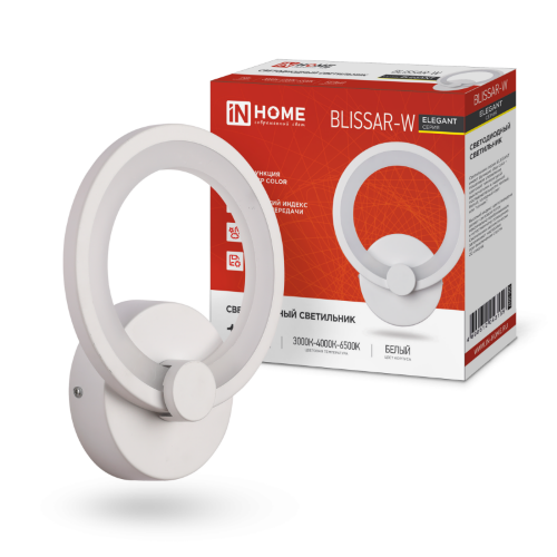 Светильник настенный светодиодный ELEGANT BLISSAR-W 15Вт 230В 3000-6500K 1200Лм STEP COLOR белый IN HOME - Фото 2
