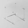 Готовая конструкция квадратная двухуровневая на тросовых подвесах Hang без светильников и блока питания, платина (Платина) TFC-Flar-H04-PT - фото
