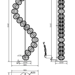 Напольный светильник (торшер) Golden Cage 3000К 48Вт (Золото)