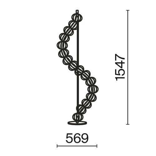 Напольный светильник (торшер) Golden Cage 3000К 48Вт (Золото) - фото 5