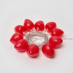 ULD-S0400-010-STB-2AA RED IP20 STRAWBERRY Гирлянда светодиодная на батарейках 2AA не в-к, Клубника, 4м, 10 светодиодов, Красный свет, Провод прозрачный.