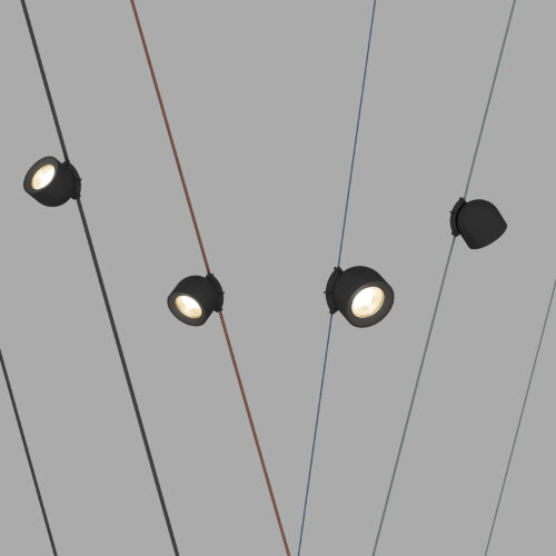 DK5541-BK Поворотный светильник для трека-ремня Belty, серия Spot, со светодиодом, D100*H107мм, 48V DC, 12W, RA90, 38°, 3000K, IP20, черный, алюминий. Фото 3