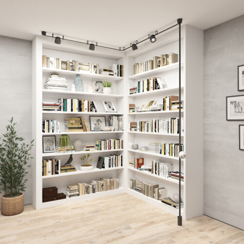 DK5541-BK Поворотный светильник для трека-ремня Belty, серия Spot, со светодиодом, D100*H107мм, 48V DC, 12W, RA90, 38°, 3000K, IP20, черный, алюминий. Фото 6