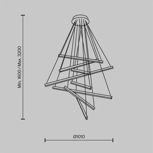 Подвесной светильник Line 2600-3500К 90Вт (Золото) - фото 6