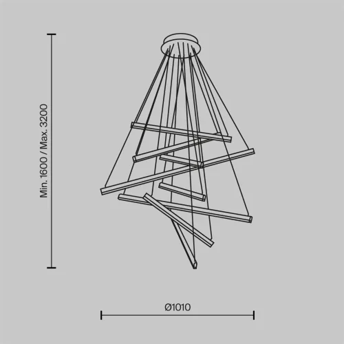 Подвесной светильник Line 2600-3500К 90Вт (Золото) - фото 7