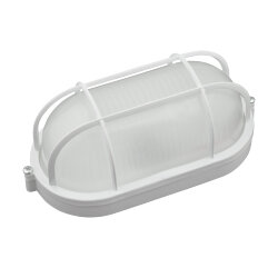 ULW-K24B 12W-4000K IP54 WHITE Светильник светодиодный влагозащищенный, Овал с решеткой, Белый свет 4000K, 1200Лм, 210Х105х85 мм, Корпус белый