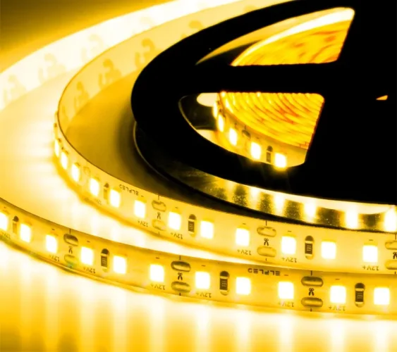 Лента светодиодная герметичная ELF GERMES, 600SMD (2835), 12В, IP65, 5м, желтый - фото