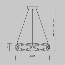 Подвесной светильник Weave 3000K 45Вт (Никель)