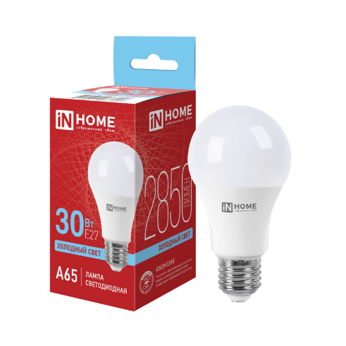 Лампа светодиодная LED-A65-VC 30Вт 230В Е27 6500К 2850Лм IN HOME - Фото