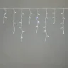 Гирлянда Бахрома 3,1 x 0,5 м Белая с Мерцанием Белого Диода 220В, 120 LED, Провод Белый Каучук 2,3мм, IP65. Фото 1.