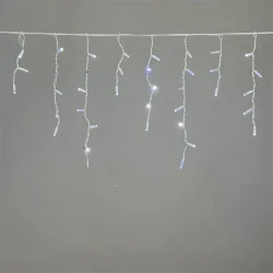 Гирлянда Бахрома 3,1 x 0,5 м Белая с Мерцанием Белого Диода 220В, 120 LED, Провод Белый Каучук 2,3мм, IP65