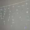 Гирлянда Бахрома 3,1 x 0,5 м Белая с Мерцанием Белого Диода 220В, 120 LED, Провод Белый Каучук 2,3мм, IP65. Фото 2.