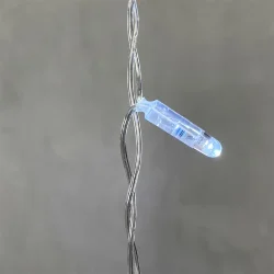 Гирлянда Бахрома с Колпачком 3,1 x 0,5 м Белая с Мерцанием Белого Диода 220В, 120 LED, Провод Прозрачный ПВХ, IP65