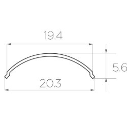 Рассеиватель поликарбонатный для профиля LC-LRM-M20-6 матовый