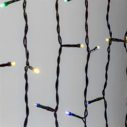 Гирлянда Занавес 2 x 2 м Разноцветный 220В, 400 LED, Провод Черный ПВХ, IP54