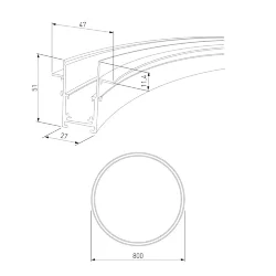 Slim Magnetic Встраиваемый радиусный шинопровод черный ⌀ 800мм 85158/00 85158/00 (066494)