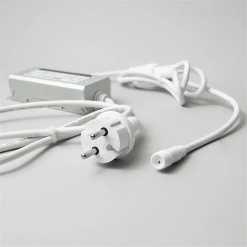 Блок Питания Электронный 60W для Нитей 24В, до 1000 LED, Провод Белый Каучук, IP65. Фото 2.