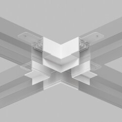Коннектор трека SMART для ГКЛ, \'X\' образный, механический, белый, Denkirs TR2114-WH
