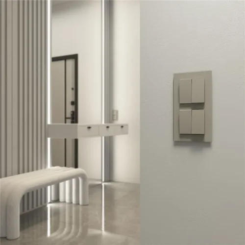 Выключатель двухклавишный проходной (дымчатый) W1222004 - фото 7