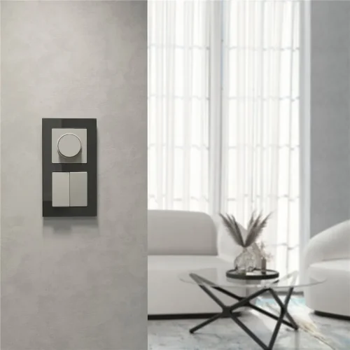 Выключатель двухклавишный проходной (дымчатый) W1222004 - фото 3