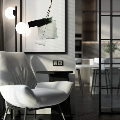 Выключатель двухклавишный проходной (дымчатый) W1222004 - фото 7