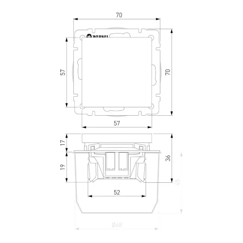 Выключатель одноклавишный (графит акрил) W1110044 - фото 3