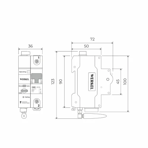 Умный автоматический выключатель 1 P 63 A C 6 kA W1001P6301 - фото 4