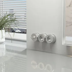 Выключатель на 4 положения двухклавишный Vintage серебро матовый/хром W5822054