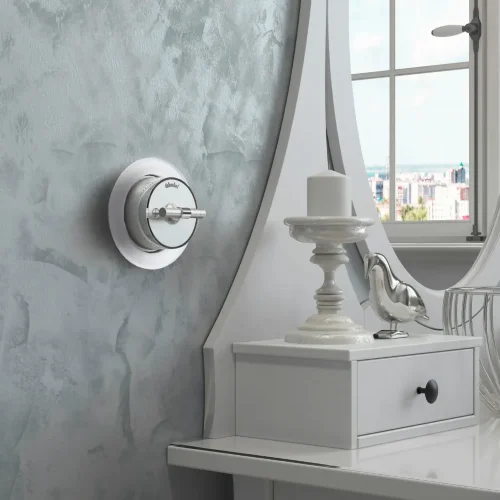 Выключатель на 4 положения двухклавишный Vintage серебро матовый/хром W5822054 - фото 5