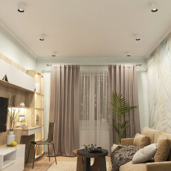 Светильник накладной IP 20, 10 Вт, GU5.3, LED, бело-черный/белый, пластик, Denkirs DK3090-WB+WH