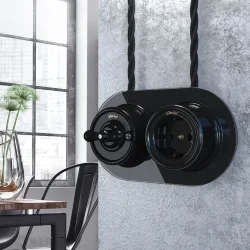 Рамка из стекла на 2 поста черный W0025108