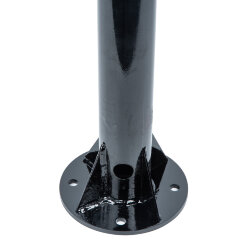 UFV-T10Z-60-80 BLACK Закладная деталь фундамента трубчатая, диаметр 60мм, высота 800мм, Опорный фланец, диаметр 145мм, Материал сталь, Цвет черный