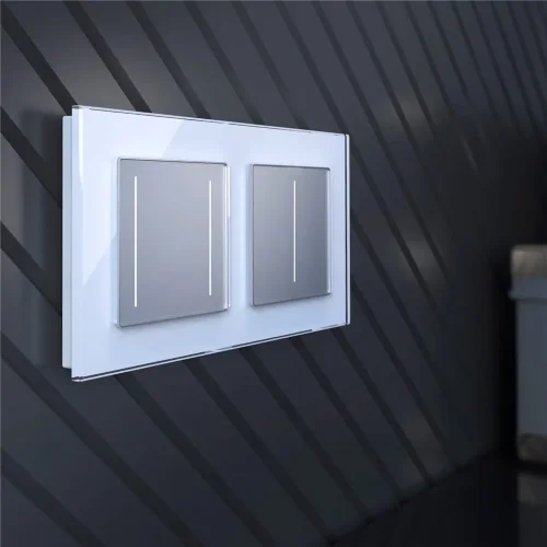 Рамка из стекла на 2 поста Favorit белый W0021101 - фото 9