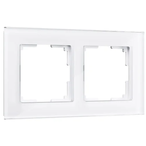Рамка из стекла на 2 поста Favorit белый W0021101 - фото