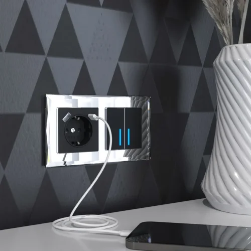 Рамка из стекла на 2 поста Diamant зеркальный W0021220 - фото 4