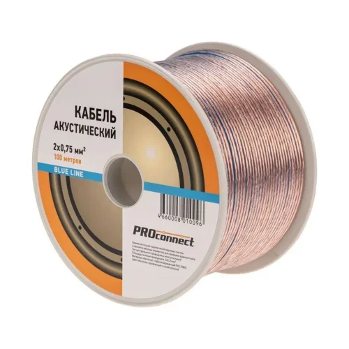 Кабель Stereo 2х0.75 BLUE LINE бухта (м) PROCONNECT 01-6204-6 - фото