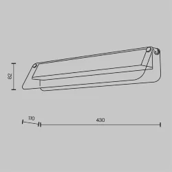 Настенный светильник (бра) Flat 3000К 10Вт (Черный и Латунь)