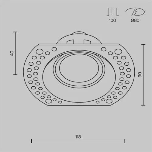 Встраиваемый светильник Точка / Dot 1*GU10 10 Вт (Белый) DL042-01-RD-W - фото 9