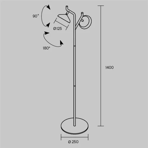 Напольный светильник (торшер) Vita 3000К 18Вт (Черный) - фото 7