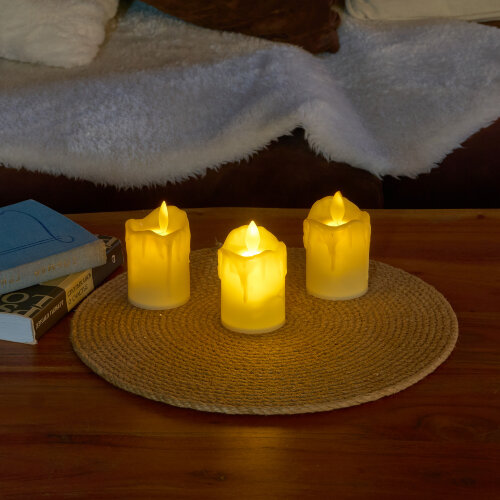 ULD-F062 WW CANDLE SET3 Фигура светодиодная Свеча на батарейках LR44 в-к, в составе набора из 3 штук, 1 светодиод, Теплый белый свет, TM Uniel - фото 4