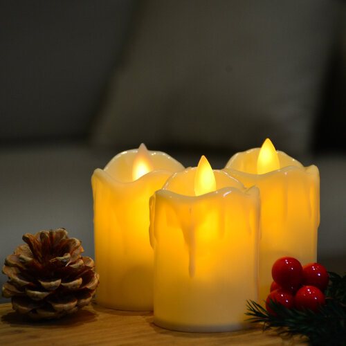 ULD-F062 WW CANDLE SET3 Фигура светодиодная Свеча на батарейках LR44 в-к, в составе набора из 3 штук, 1 светодиод, Теплый белый свет, TM Uniel - фото 7