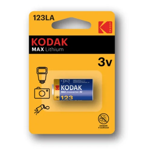 Элемент питания литиевый CR123 3В MAX Lithium (блист. 1шт) KODAK Б0005146 - фото