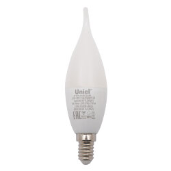 LED-CW37-5W-RGBW-E14-230V-WF-FR PLS80WH Умная лампа светодиодная Wi-Fi+Bluetooth, диммируемая, Форма свеча на ветру, матовая, 2700-6500K+RGB, Голосовое управление+приложение UnielSmart, TM Uniel