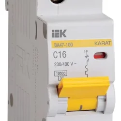 Выключатель автоматический модульный 1п C 16А 10кА ВА47-100 KARAT IEK MVA40-1-016-C