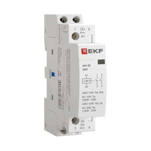 Контактор модульный КМ 20А 2NО (1 мод.) EKF km-1-20-20 - фото 2