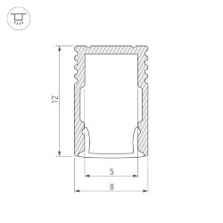 Профиль SL-MINI-8-Н12-2000 ANOD (Arlight, Алюминий) 023714