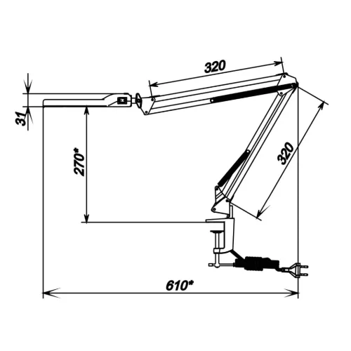 Леда С20-036 ПДБ50-8-036 ПРО (LED, 8Вт 4000К,с увеличительной линзой 4,5D, на МС струбцине), белый. Фото 3